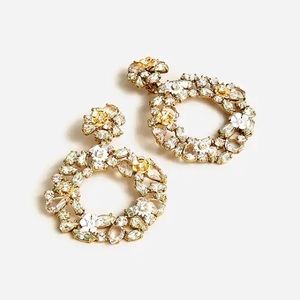 J Crew Floral Hoop Earrings